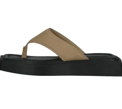 Zehentrenner & Sandalen*VAGABOND Damen Echtleder-Schuhe Zehentrenner Sommer-Schuhe 5336-201-08 Schwarz/Beige