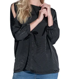 Poloshirts & Blusen*vestino Damen Bluse Sommer-Bluse stylisches Langarm-Shirt 900889 Schwarz