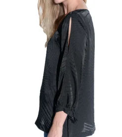 Poloshirts & Blusen*vestino Damen Bluse Sommer-Bluse stylisches Langarm-Shirt 900889 Schwarz