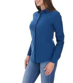 Poloshirts & Blusen*vestino Damen Bluse Sommer-Bluse mit Strass-Details Hemd-Bluse 901299 Dunkel-Blau