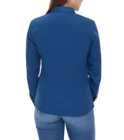 Poloshirts & Blusen*vestino Damen Bluse Sommer-Bluse mit Strass-Details Hemd-Bluse 901299 Dunkel-Blau