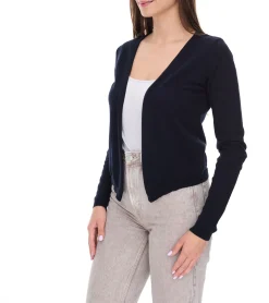 Strickjacken & Cardigans*vestino Damen Bolero Strick-Jacke mit schmalen Rippbündchen Cardigan 901318 Navy