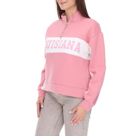 Sweater & Pullover*vestino Damen Boxy Cropped Sweatshirt mit Stehkragen Trojer Alltags-Pulli Oversized 900390 in Alt-Rosa oder Hell-Blau
