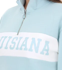 Sweater & Pullover*vestino Damen Boxy Cropped Sweatshirt mit Stehkragen Trojer Alltags-Pulli Oversized 900390 in Alt-Rosa oder Hell-Blau