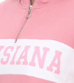 Sweater & Pullover*vestino Damen Boxy Cropped Sweatshirt mit Stehkragen Trojer Alltags-Pulli Oversized 900390 Altrosa