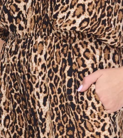 Jumpsuits*vestino Damen Jumpsuit Leoparden-Print Sommer-Einteiler Urlaubs-Outfit 900339 Beige/Schwarz