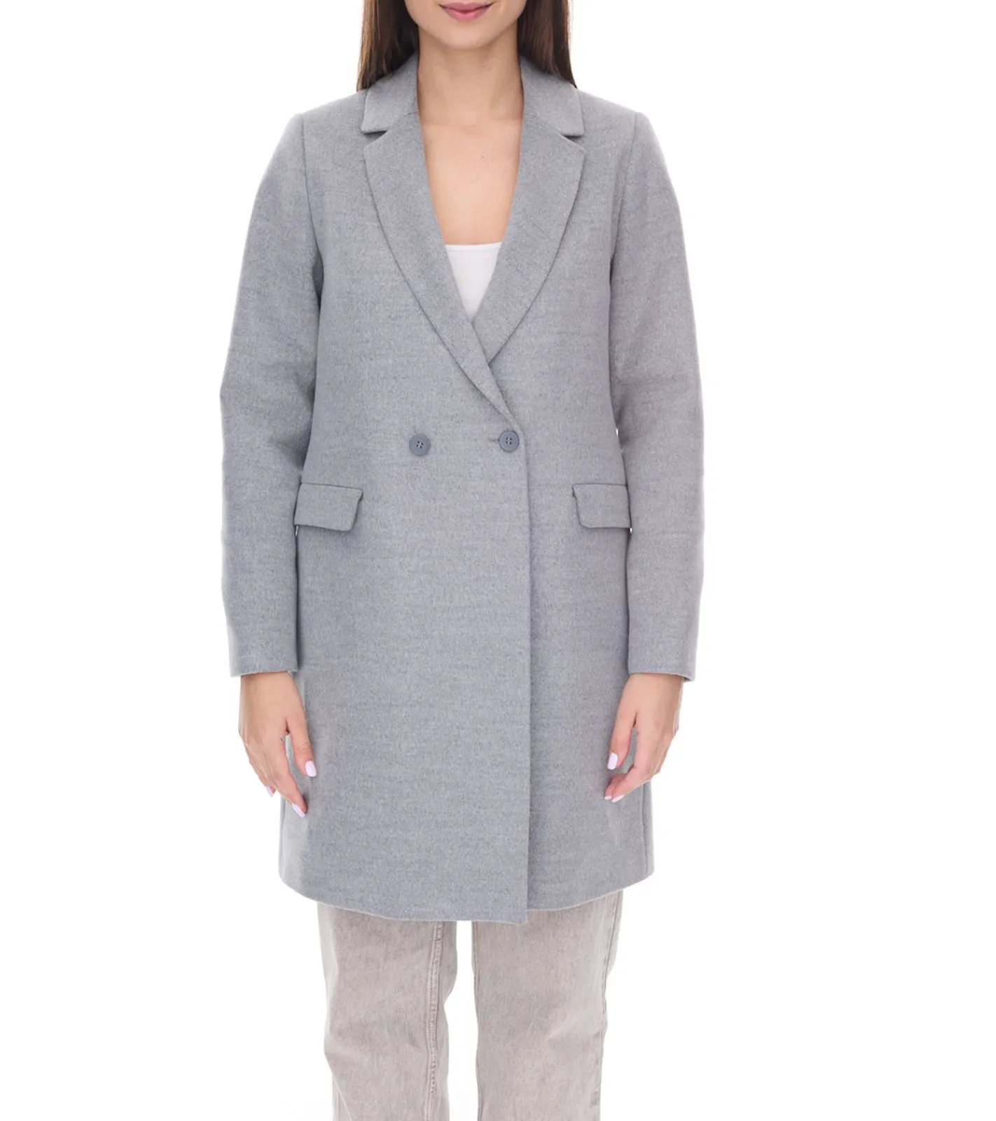 Mäntel & Jacken*vestino Damen Kurz-Mantel Alltags-Mantel stylischer Basic-Mantel Langarm-Jacke 900430 Grau