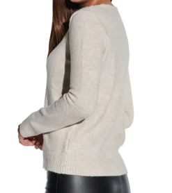 Sweater & Pullover*vestino Damen Strick-Pullover mit Spitzeneinsatz Alltags-Pullover Sweater 901328 Beige