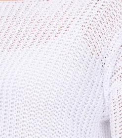 Sweater & Pullover*vestino Damen Strick-Pullover mit Netz-Struktur Alltags-Pulli Sweater 900709 Weiß