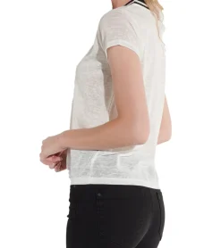 Tops & T-Shirts*vestino Damen T-Shirt Kurzarm-Shirt mit Schleife Sommer-Shirt 900659 Weiß