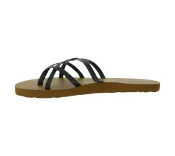 Zehentrenner & Sandalen*VOLCOM New School II Damen Zehen-Trenner modische Sommer-Latschen mit EVA-Fußbett Schwarz/Braun