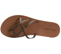 Zehentrenner & Sandalen*VOLCOM New School II Damen Zehen-Trenner mit EVA Fußbett Sommer-Latschen W0812004 BRN Braun