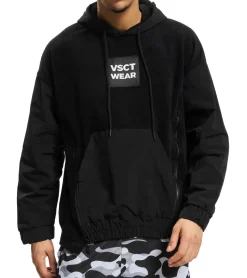 Pullover & Sweater*vsct Bulky Oversize Herren Hoodie mit Front-Reißverschlüsse Baumwoll Kapuzen-Pullover im Oversized-Look 5643333 Schwarz