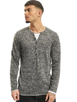 Pullover & Sweater*vsct Buttoned Double Optic Longsleeve grau