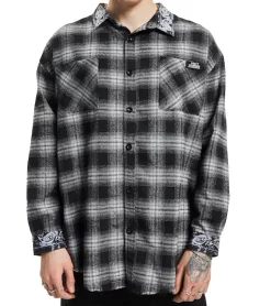 Hemden & Poloshirts*vsct Checked Flannel Individual Herren Karo-Hemd mit Paisley-Muster Holzfäller-Hemd 5643319 Schwarz/Weiß