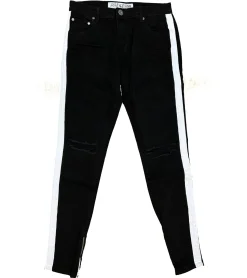 Jeans & Hosen*vsct Clubwear Stripe Herren Jeans mit seitlichen Streifen Denim-Hose D5642660 Schwarz/Weiß