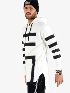 Pullover & Sweater*vsct Geomatrix Hoodie weiß