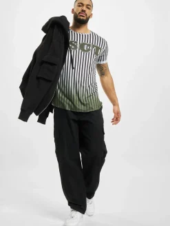 T-Shirts & Tank Tops*vsct Graded Coach Gestreiftes Logo-T-Shirt weiß