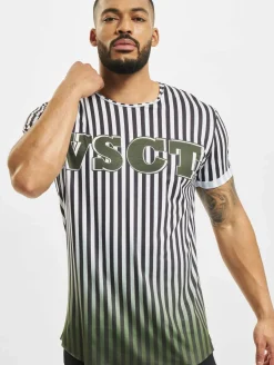 T-Shirts & Tank Tops*vsct Graded Coach Gestreiftes Logo-T-Shirt weiß