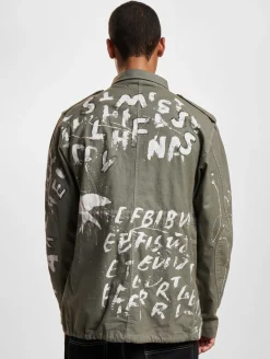 Jacken & Mäntel*vsct Handbemalte Militär-Übergangsjacke grau