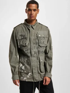 Jacken & Mäntel*vsct Handbemalte Militär-Übergangsjacke grau