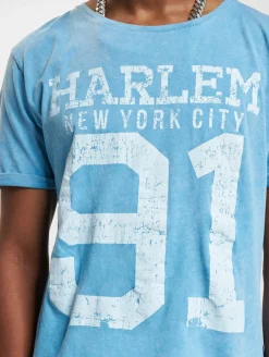 T-Shirts & Tank Tops*vsct Harlem 91 Washed T-Shirt Azurblau