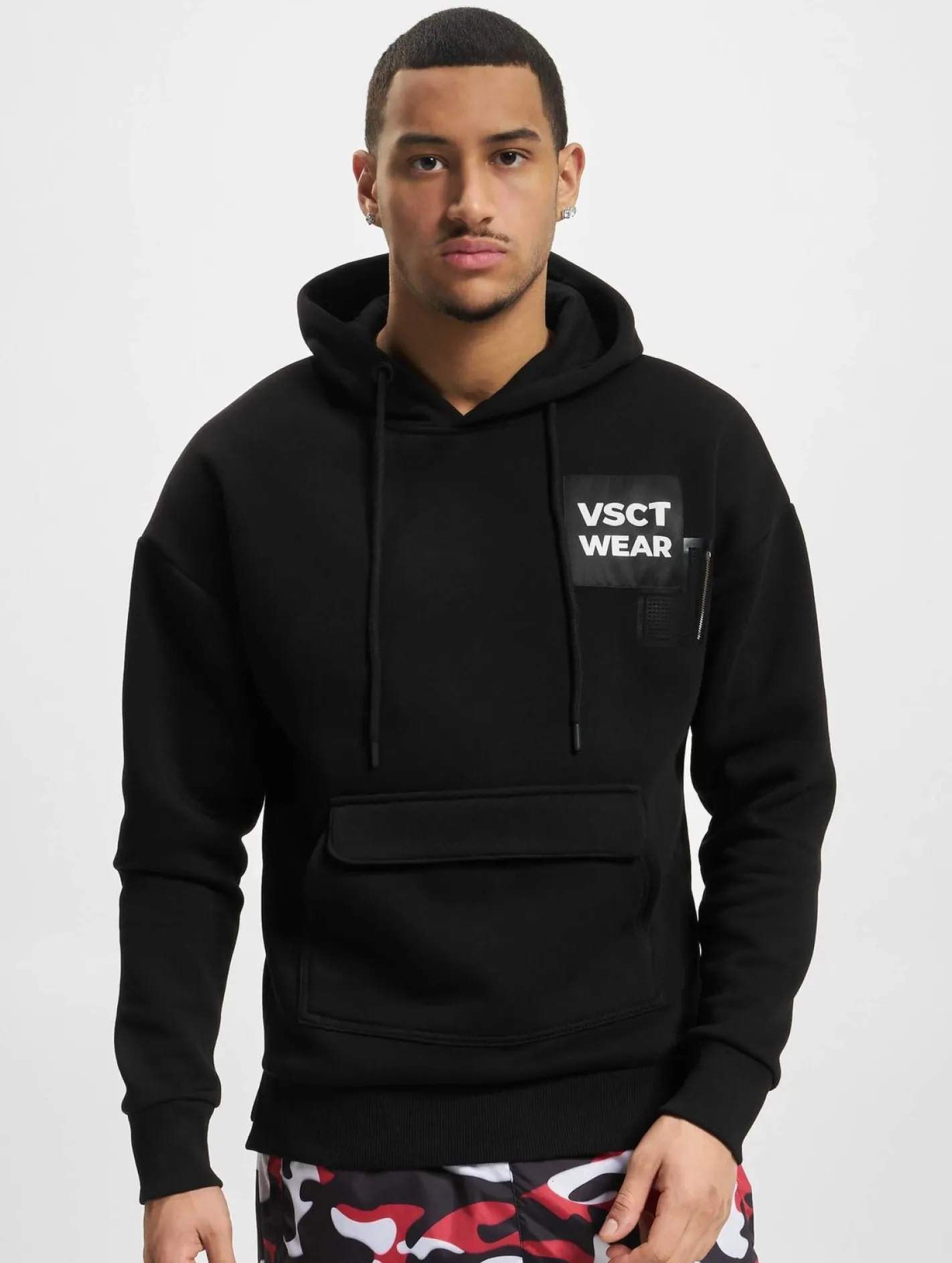 Pullover & Sweater*vsct Heavy Kangu Pkt Log Hoodie schwarz