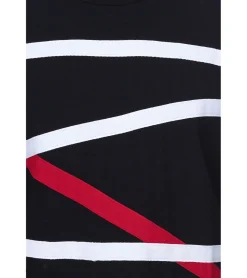 Pullover & Sweater*vsct Herren Longsleeve Baumwoll-Pullover mit farbigen Akzenten Rundhals-Pullover Langarm-Shirt D5643062L Schwarz