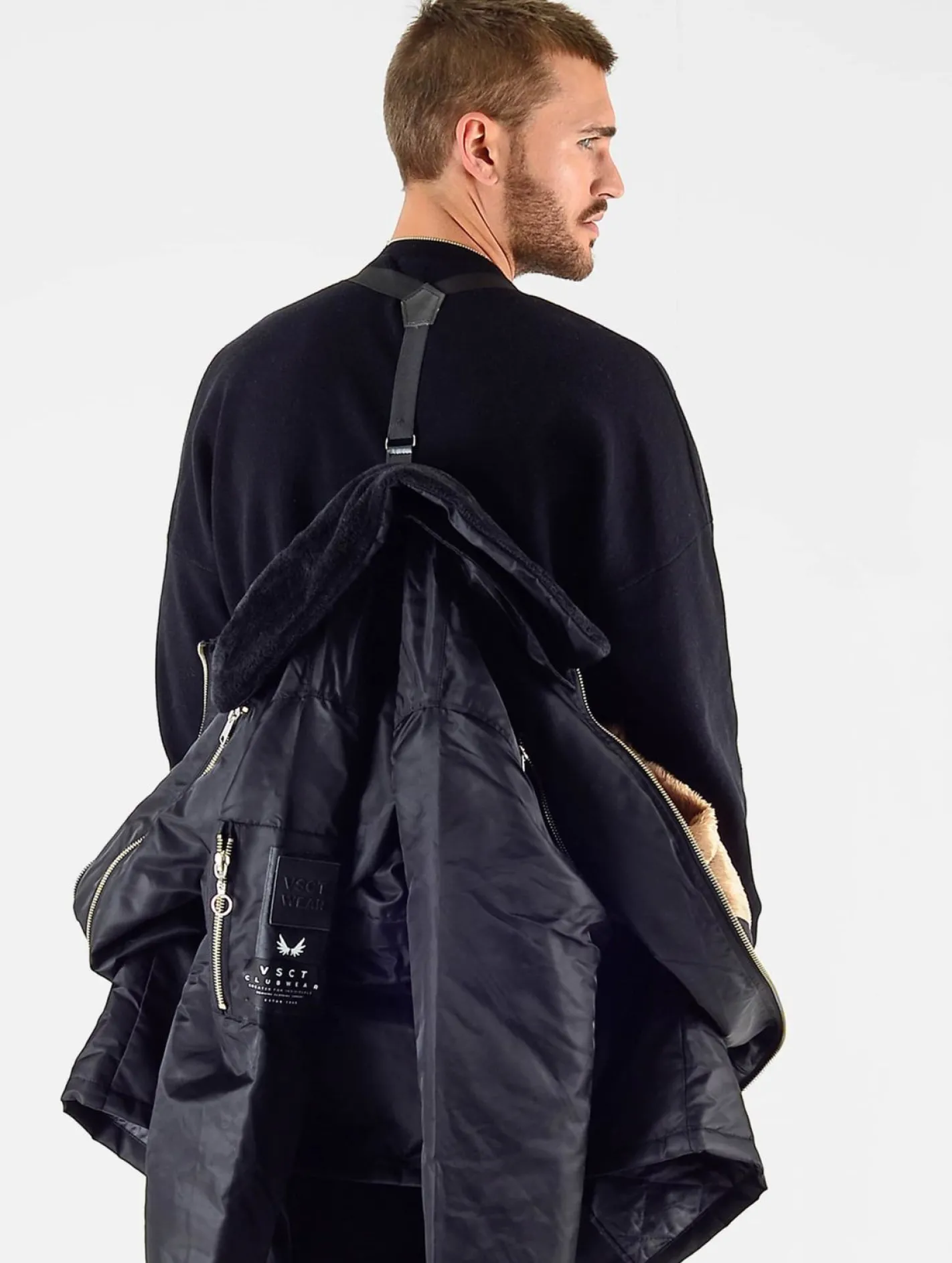 Jacken & Mäntel*vsct Huge Decor Zipper Winterjacke schwarz