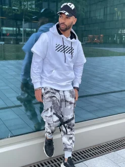 Pullover & Sweater*vsct Hybrid 2 In 1 Optic Hoodie weiß