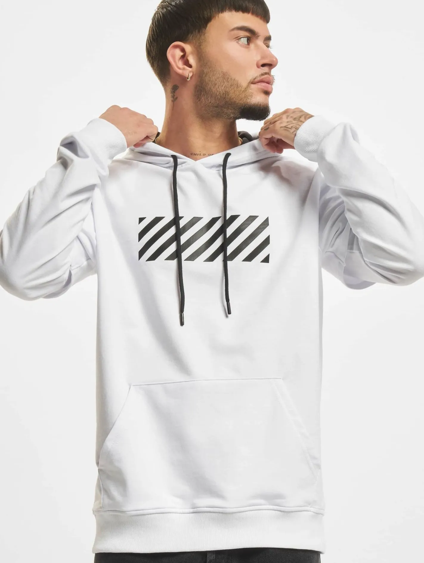 Pullover & Sweater*vsct Hybrid 2 In 1 Optic Hoodie weiß