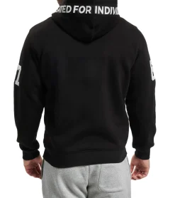 Pullover & Sweater*vsct Ibiza Dept Herren Zip-Hoodie mit Schriftzug-Details Baumwoll Kapuzen-Pullover 5643316 Schwarz