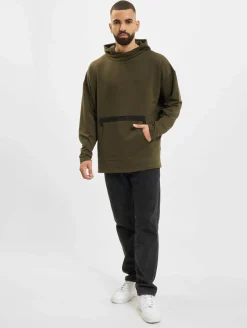 Pullover & Sweater*vsct Kapuzenpullover mit großem Logo khaki