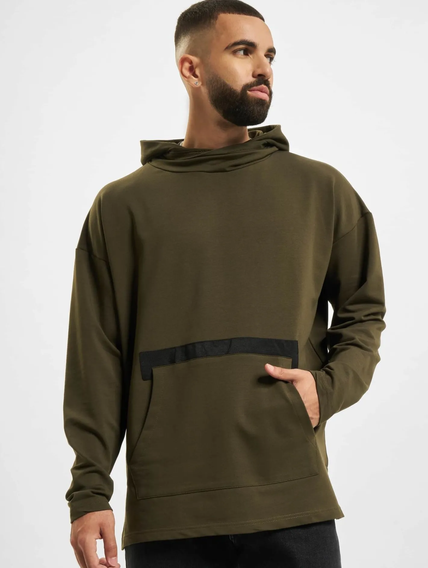 Pullover & Sweater*vsct Kapuzenpullover mit großem Logo khaki