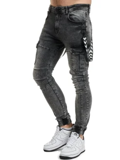 Jeans & Hosen*vsct Keanu Biker Cargo Hosenträger Black Acid