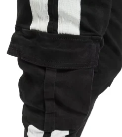 Jeans & Hosen*vsct Keanu Mega Stripe Herren Cargo-Hose mit seitlichen Streifen Jeans mit Beintaschen Denim D5642800 Schwarz