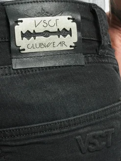 Jeans & Hosen*vsct Keanu Slim Fit-Jeans mit Reißverschluss am Beinabschluss, Schwarz, ausgewaschen