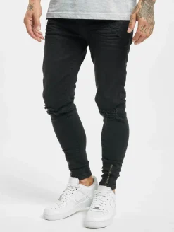 Jeans & Hosen*vsct Keanu Slim Fit-Jeans mit Reißverschluss am Beinabschluss, Schwarz, ausgewaschen
