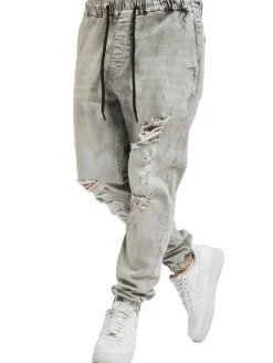 Jeans & Hosen*vsct Noah Antifit-Jeans mit Bündchen und Schnürsenkeln, Grau