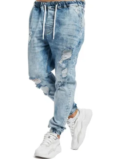 Jeans & Hosen*vsct Noah Cuffed Laces Antifit Jeans Blau Stoned