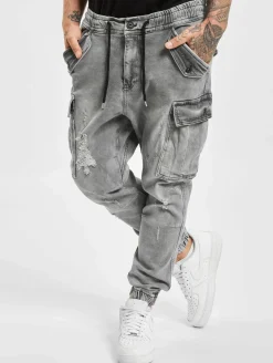 Jeans & Hosen*vsct Norman Baggy Cargohose Grau Sky Used