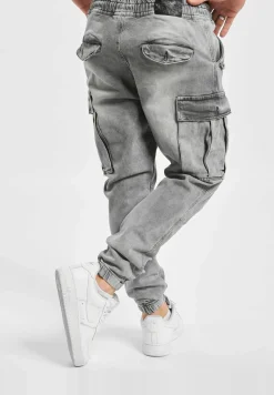 Jeans & Hosen*vsct Norman Baggy Cargohose Grau Sky Used