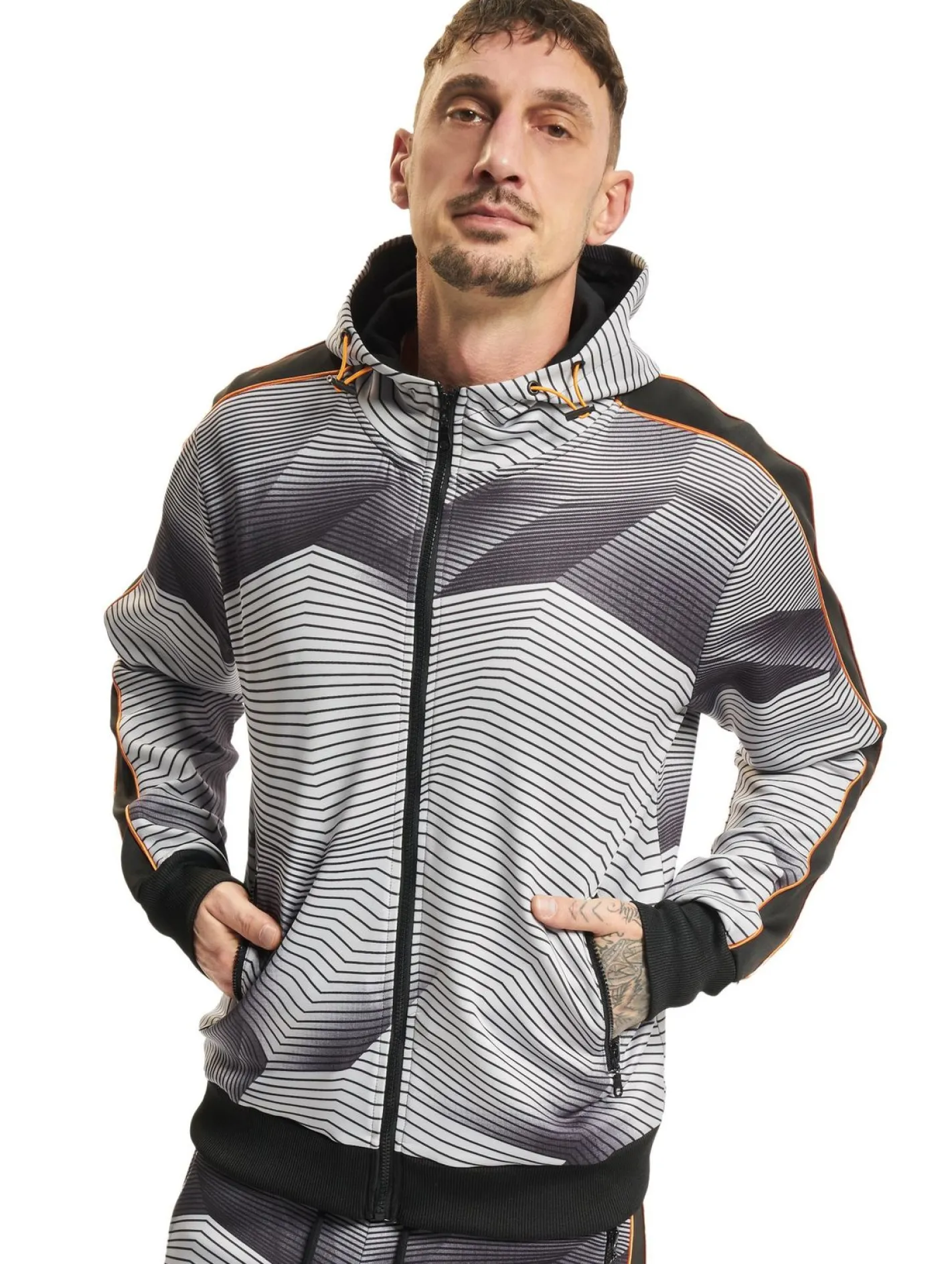 Pullover & Sweater*vsct Sound Waves Zip Hoodie schwarz