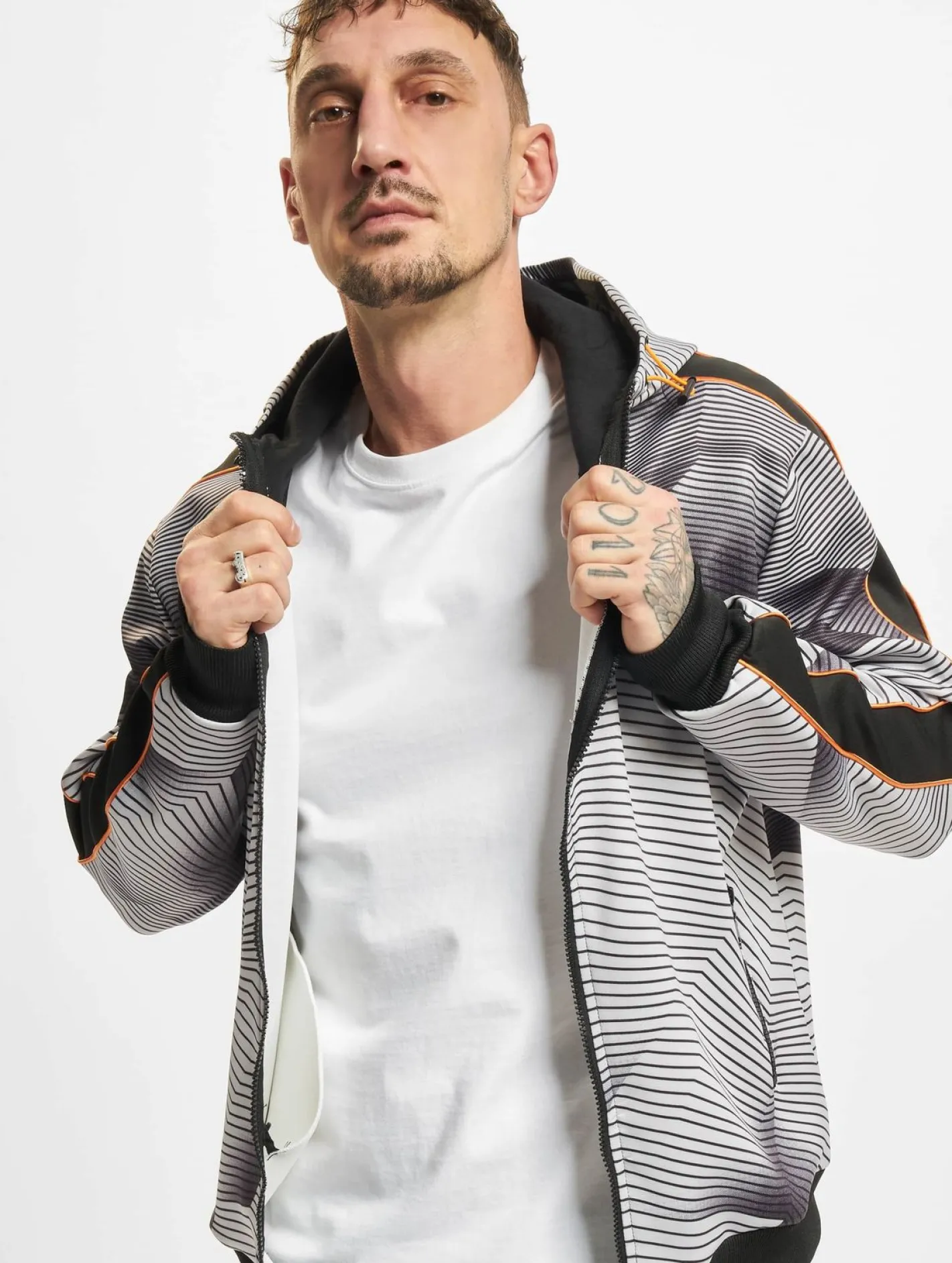 Pullover & Sweater*vsct Sound Waves Zip Hoodie schwarz