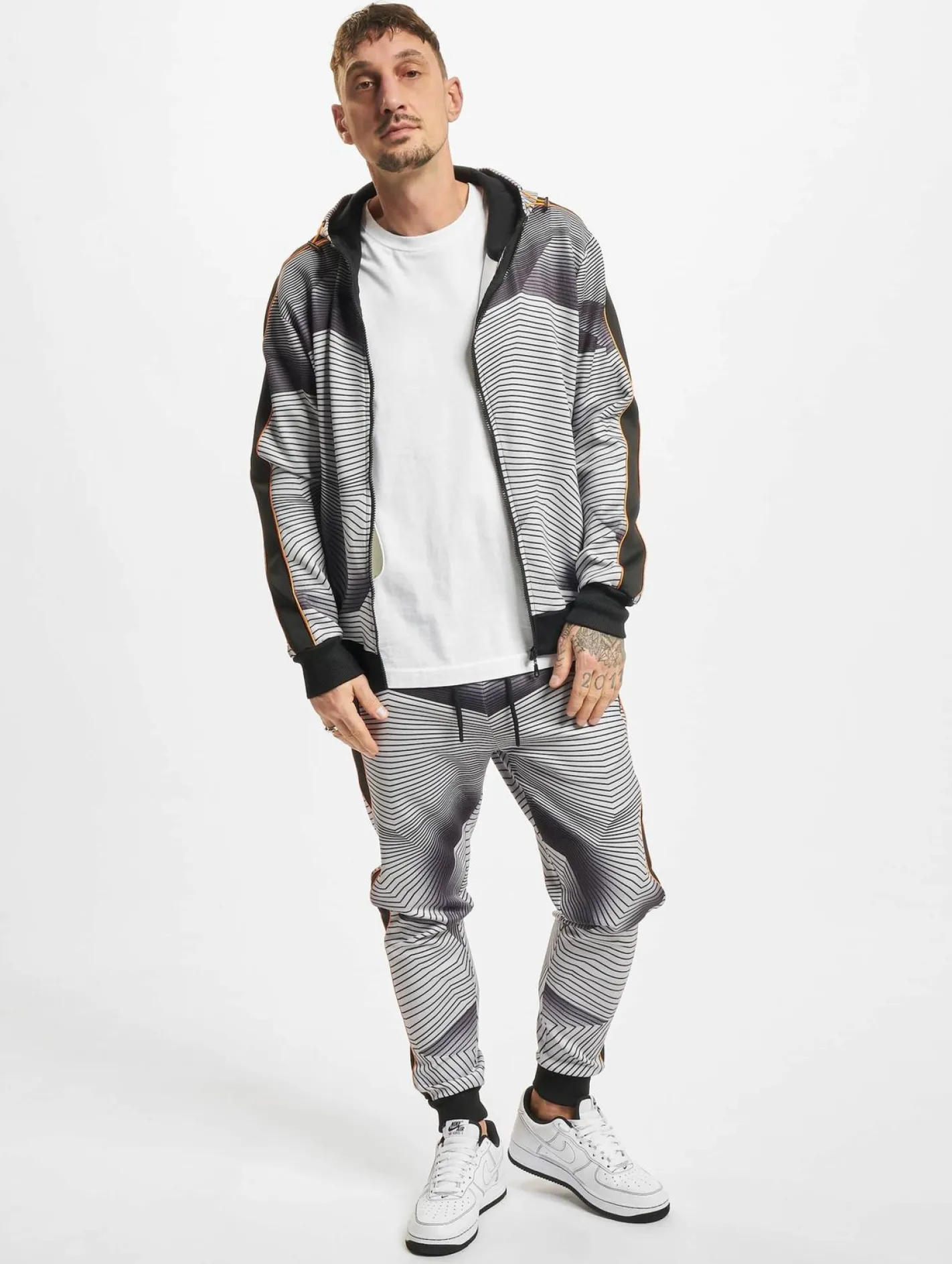 Pullover & Sweater*vsct Sound Waves Zip Hoodie schwarz