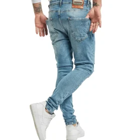 Jeans & Hosen*vsct Thor Herren Slim-Fit Jeans im Destroyed-Look Denim-Hose im 5-Pocket-Style B5642258 Blau