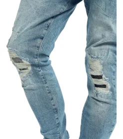 Jeans & Hosen*vsct Thor Herren Slim-Fit Jeans im Destroyed-Look Denim-Hose im 5-Pocket-Style B5642258 Blau