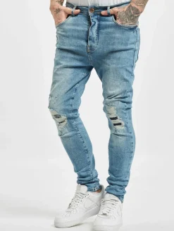 Jeans & Hosen*vsct Thor Slim 5 Pocket Destroyed Anti Fit Jeans blau