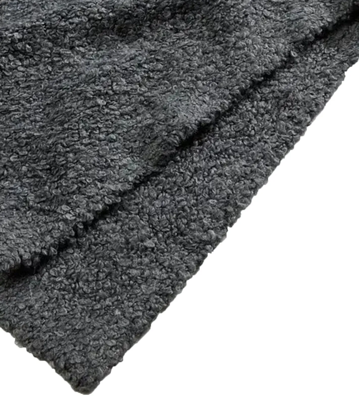 Große Größen|Kleider*O46bpx weiches Damen Midi-Kleid Basic-Kleid aus Boucle-Garn Langarm-Kleid 935820 Größe Größen Grau