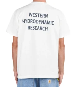 T-Shirts & Tank Tops*WHR Herren T-Shirt schlichtes Baumwoll-Shirt mit Logo-Schriftzug Kurzarm-Shirt -24A-13 Weiß